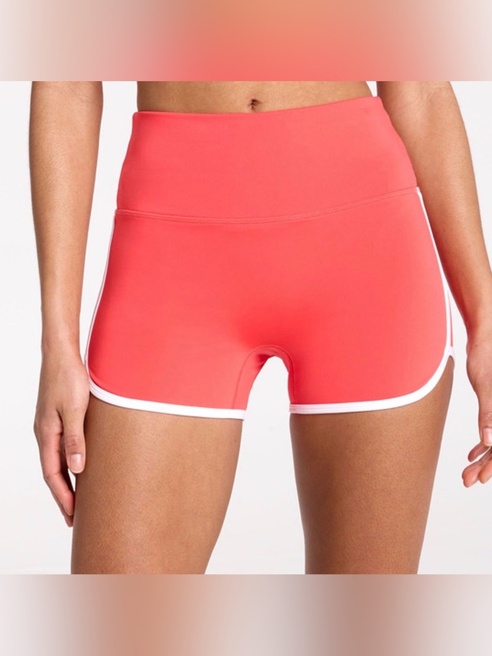 DSG High-Rise Coral Athletic Shorts with White Trim